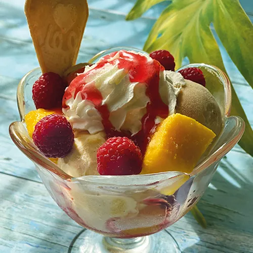 Pfirsich Melba Becher