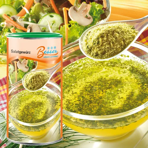 Eier in Joghurt-Kräuter-Sauce auf Blattsalat