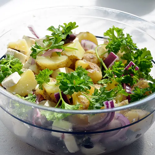 Majorankartoffeln mit Schafskäse