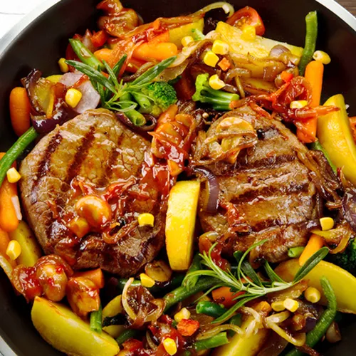 Roastbeef mit Paprika-Mais-Salat